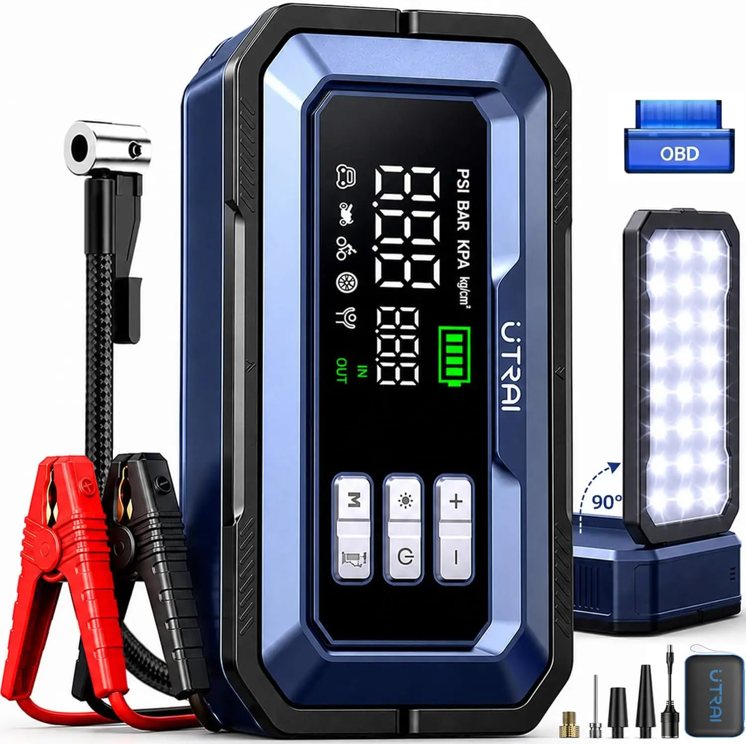 Portable Jump Starter - Iniciador de Bateria com Compressor de