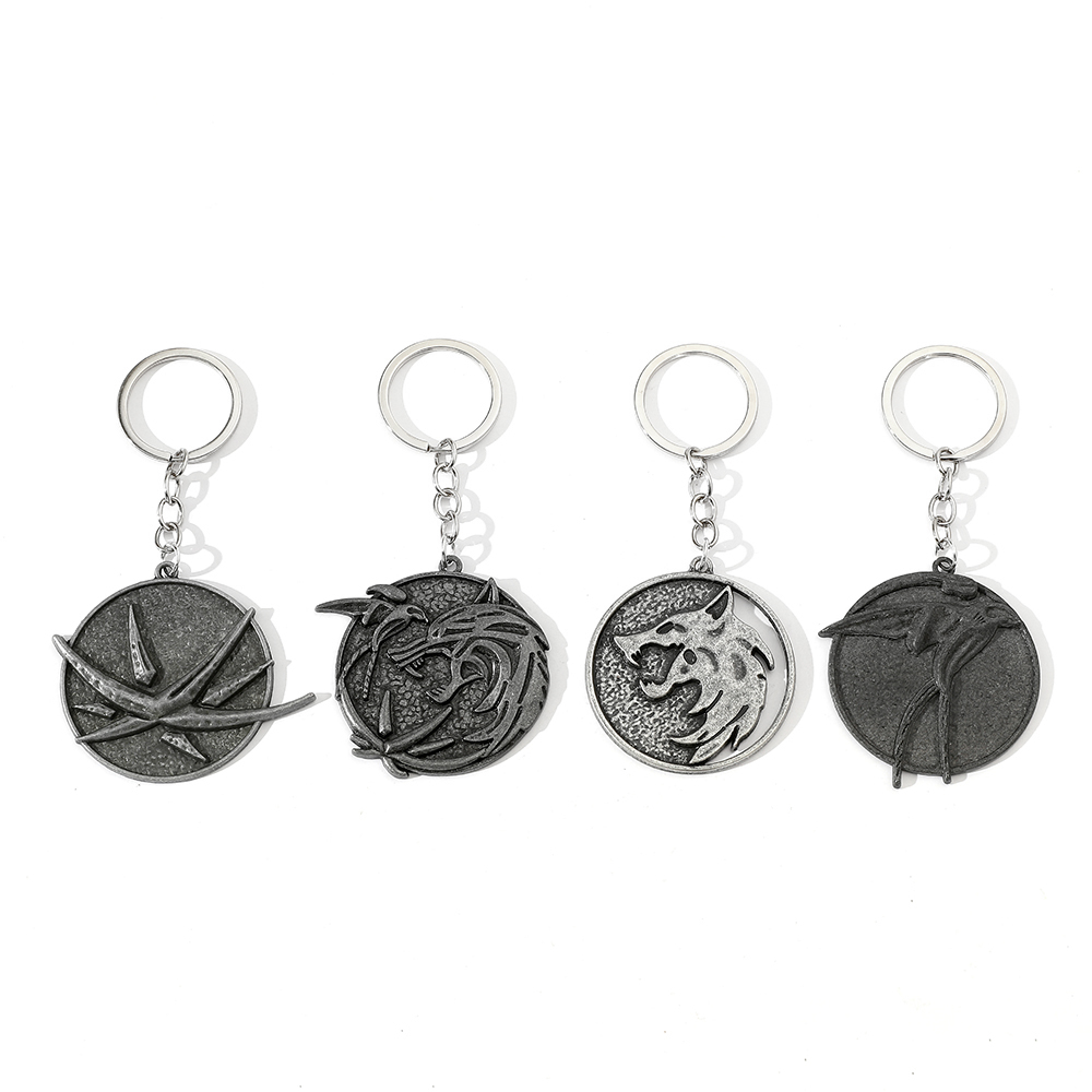 Car Accessories Gifts For Men - Chaveiro Vintage Cabeça de Lobo, Medalhão