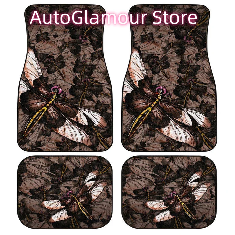 Car Accessories Gift Ideas - Tapetes de carro libélula marrom acessórios