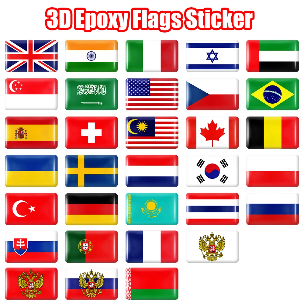 Car Accessories Thailand - 10 pçs bandeiras epóxi adesivos decoração