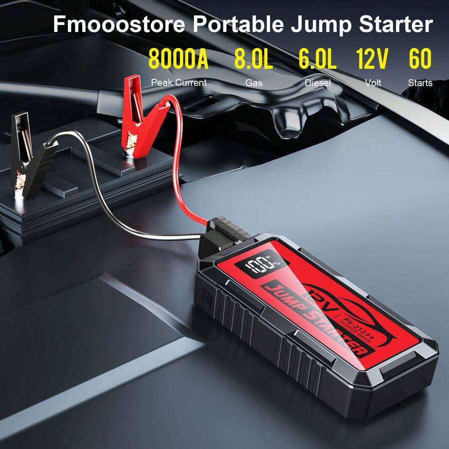 Iniciador de Carro 8000A, Bate - Portable Jump Starter avaliação e preço